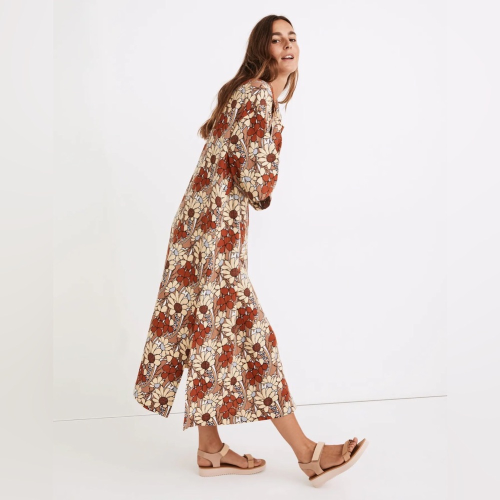 NWT Madewell Lightestspun Cover-Up Maxi Shirtdress in Daydream Floral
